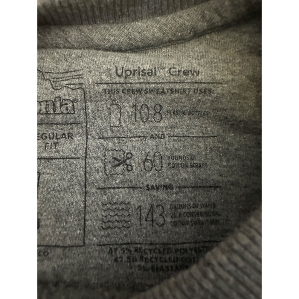 Patagonia Gray Sweatshirt with Black and Blue Bear Design - Picture 3 of 7